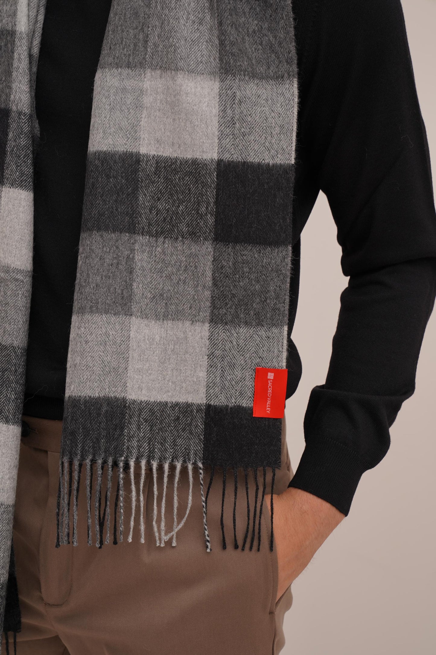 Check Scarf in 100% Royal Alpaca wool