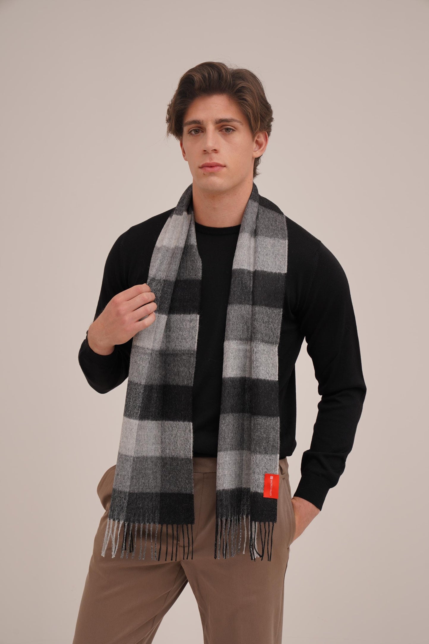 Check Scarf in 100% Royal Alpaca wool