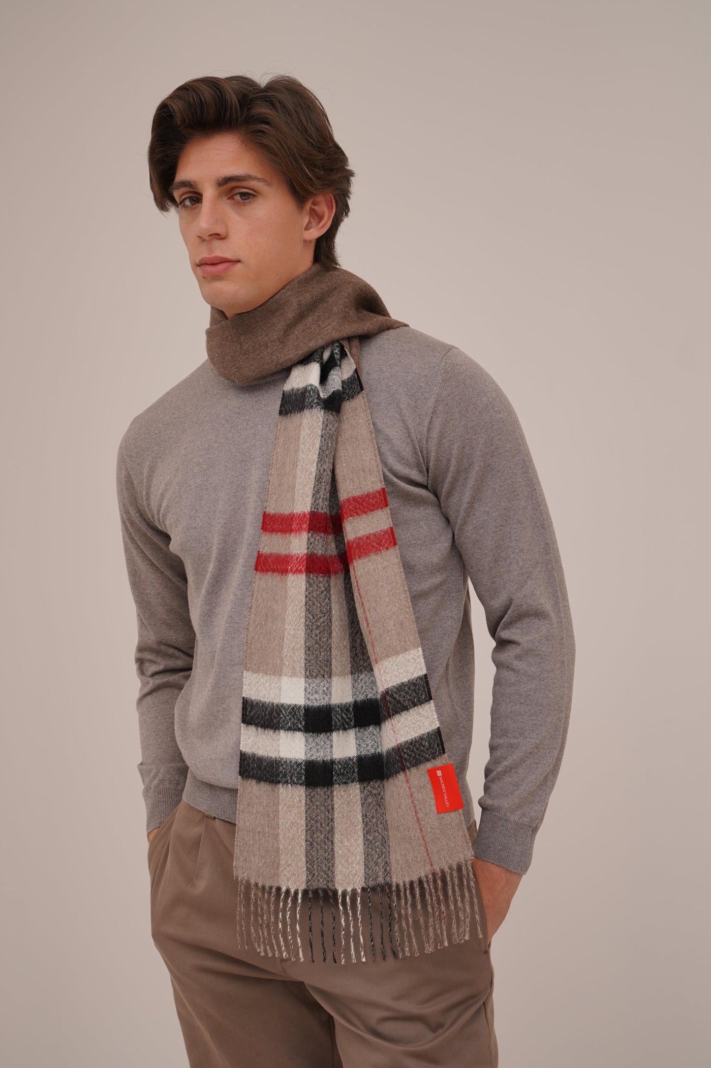 Double Facet Scarf in 100% Royal Alpaca Wool