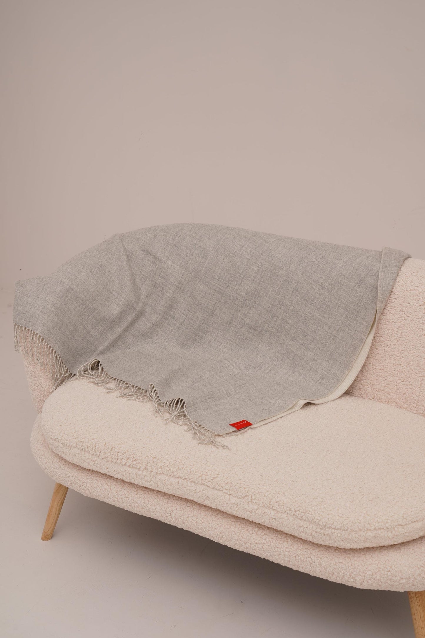 Silver Reversible Blanket in 100% Royal Alpaca