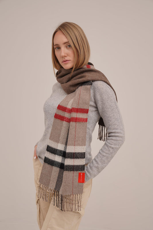 Double Facet Scarf in 100% Royal Alpaca Wool